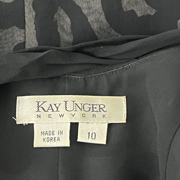 Kay Unger New York Womens Size 10 Black Animal Print Sleeveless Sheath Dress - Picture 5 of 5